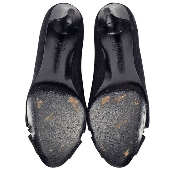 OpenToe Black Gold Sophisticated Elegant ModernChic Classy Pump 3" Heel Shoe 8.5 - Picture 12 of 15